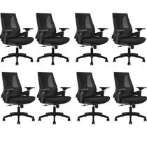 Kit com 8 Cadeiras Office Diretor Toledo com Braços 3D NR17