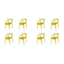 Kit com 8 Cadeiras para Sala de Jantar Allegra Solna Amarelo
