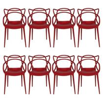 Kit com 8 Cadeiras para Sala de Jantar Allegra Solna Vermelho