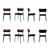 Kit com 8 Cadeiras para Sala de Jantar Mona Yescasa Preto/Caramelo Kit com 8 Cadeiras para Sala de Jantar Mona Yescasa Preto/Caramelo