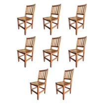 Kit com 8 Cadeiras Rusticas Madeira Maciça Confort para Restaurantes Malbec