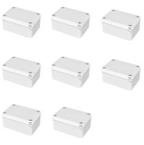 Kit com 8 Caixas de passagem PVC branca 10x10x5cm PTA BRUM