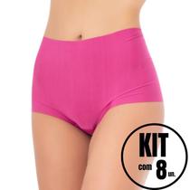 Kit Com 8 Calcinhas Boxer Cueca Feminina Shortinho Sem Costura Laser Kit Com 8 Calcinhas Boxer Cueca Feminina Shortinho Sem Costura Laser