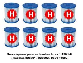 Kit com 8 Cartuchos Modelo H Refil Filtro Intex 1250 LH 29007