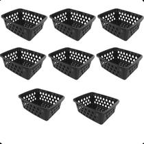 Kit com 8 Cesto Organizador Multiuso Retangular P