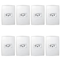 Kit Com 8 Conjuntos Tomada Simples 10a 4x2 Pial Plus