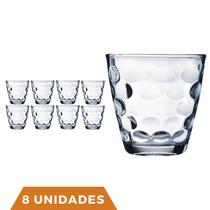 Kit Com 8 Copos de Vidro Transparente 250ML Bangkok Redondo Kit Com 8 Copos de Vidro Transparente 250ML Bangkok Redondo