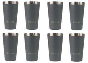 Kit com 8 Copos Térmicos Pullo Fun 480ML Cinza Kit com 8 Copos Térmicos Pullo Fun 480ML Cinza