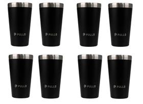 Kit com 8 Copos Térmicos Pullo Fun 480ML Preto Kit com 8 Copos Térmicos Pullo Fun 480ML Preto