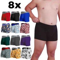 Kit Com 8 Cuecas Pitbull Plus Size Especial Masculina Boxer Adulto Atacado