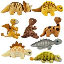 Kit Com 8 Dinossauro de Pelúcia Luxo Nicho Decoração Dino