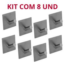 Kit com 8 Gancho Inox Prata De Parede Adesivo Toalhas Bolsas Roupas Chaves Mimo Style Kit com 8 Gancho Inox Prata De Parede Adesivo Toalhas Bolsas Roupas Chaves Mimo Style