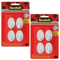 Kit com 8 Gancho SCOTCH Branco Pequeno 3M Kit com 8 Gancho SCOTCH Branco Pequeno 3M