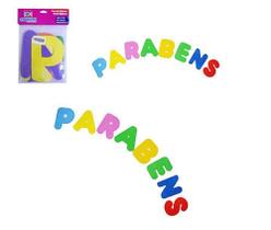 Kit com 8 letras em e.v.a colorido 13cm cada - forma a palavra parabéns - EVA KIDS Kit com 8 letras em e.v.a colorido 13cm cada - forma a palavra parabéns - EVA KIDS