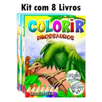 Kit com 8 Livrinhos de Colorir DINOSSAUROS