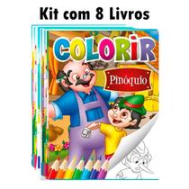 Kit com 8 Livrinhos de Colorir Histórias Clássicas