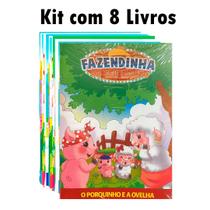 Kit com 8 livrinhos infantis - Fazendinha do Seu Lobato