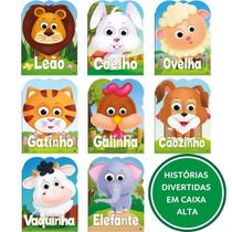 Kit com 8 livros infantis - Coleção Olha Quem Sou! - Leão Coelho Ovelha Gatinho Galinha Cãozinho Vaquinha Elefante