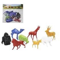 Kit com 8 Mini animais selvagens safari simba de plástico Apas Kit com 8 Mini animais selvagens safari simba de plástico Apas