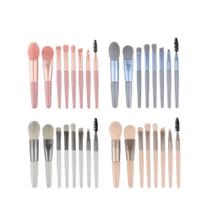 Kit com 8 mini conjunto de pincéis de maquiagem - conjunto de ferramentas de beleza portátil