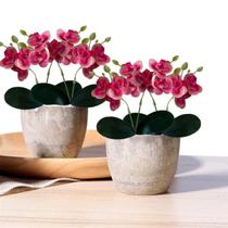Kit com 8 Orquídea Artificial Rosa Silicone Toque Real Flor Decorativa Premium Kit com 8 Orquídea Artificial Rosa Silicone Toque Real Flor Decorativa Premium