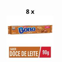 Kit Com 8 Pacotes De Biscoito Bono Doce De Leite 90G Nestlé Kit Com 8 Pacotes De Biscoito Bono Doce De Leite 90G Nestlé