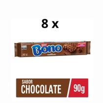 Kit Com 8 Pacotes De Biscoito Bono Recheado Chocolate 90G Kit Com 8 Pacotes De Biscoito Bono Recheado Chocolate 90G