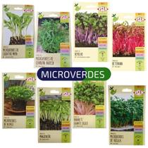 Kit com 8 Pacotes de Sementes de Microverdes variados