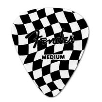 Kit com 8 Palhetas Fender Medium Checkerboard Celuloide Picks 351 Shape