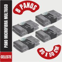 Kit Com 8 Panos Mega Panão em Microfibra Chão Multiuso - Tipo Toalha - Vidros - Secagem Automotiva