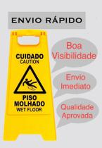 Kit com 8 pçs Cavalete Amarelo de Sinalização (Cuidado Piso Molhado)