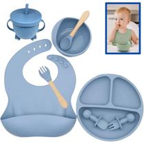 Kit com 8 pecas de introducao alimentar para bebe de silicone