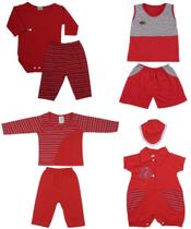 Kit Com 8 Peças Roupa Maternidade Bebê Recém-nascido Menino