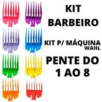 Kit Com 8 Pentes Para Máquinas De Cortar Cabelo Do N1 Ao 8!