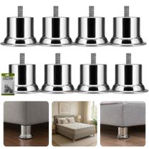 Kit Com 8 Pés 5cm Rosca Máquina 5 16 Nivela Móveis Cama Box Queen King Estofados Poltronas