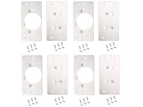 Kit Com 8 Placa De Reparo Para Consertar Dobradiça Armário Mdf + 48 Parafusos