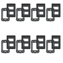 Kit Com 8 Placas 4x2 Preta 2 Módulos Distanciados - Fame