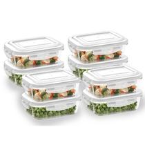 Kit Com 8 Pote Vidro Hermetico Marmita Tampa Plastico 640ml Kit Com 8 Pote Vidro Hermetico Marmita Tampa Plastico 640ml