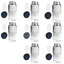 Kit com 8 Potes Tubete Sais Condimentos Tampa Dosadora