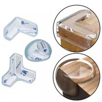 Kit com 8 Protetores de Quina em Silicone para Canto Escada Móveis Cuidado com o Bebê c/ Adesivo