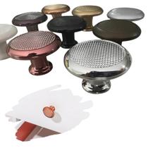 Kit com 8 Puxadores De Luxo Ponto Bolinha Furo Único Perfeito para Armários e Gavetas