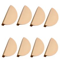 Kit com 8 Puxadores Meia Lua para Gaveta e Armário Alumínio Maciço Acabamento Rosé