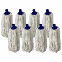 Kit Com 8 Refil Mop Esfregão Algodão Alta Absorção Limpeza Kit Com 8 Refil Mop Esfregão Algodão Alta Absorção Limpeza