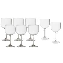 Kit com 8 Taças Gin 510ml em PP Vemplast e 8 Canudos em Aço Inox Frigopro