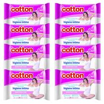 Kit com 8 Toalha Lenço Umedecido Feminino Higiene Intima 192 un. Cotton Line