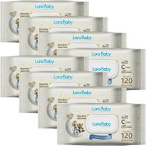 Kit Com 8 Toalha Umedecida Lara Baby Premium Recém Nascido RN 120 Unidades Total 960