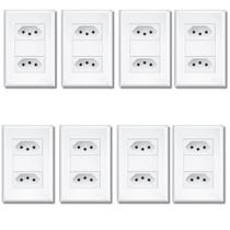 Kit Com 8 Tomadas Duplas 2p+t 10a/250v Brancas Evidence Fame