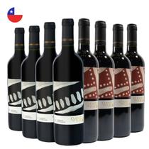 Kit com 8 Vinhos Chilenos Tinto Seco Cabernet Sauvignon e Carmenere Cuentos del Fuego