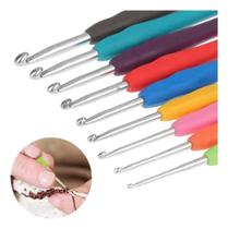 Kit Com 9 Agulhas Crochê Soft Cabo Emborrachado