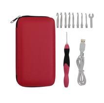 Kit Com 9 Agulhas P/ Crochê Com Luz De Led C/ Estojo Lindo